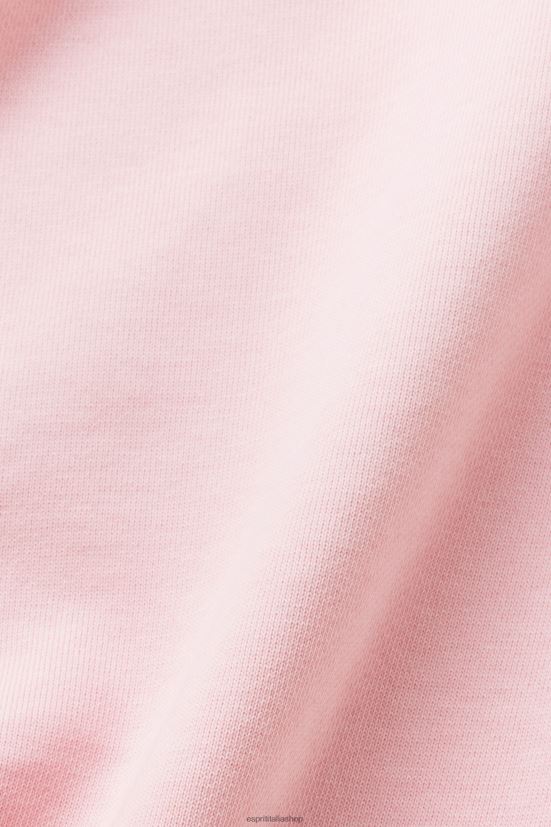 Esprit pantaloni della tuta con logo, cotone biologico rosa pastello donne pantaloni 4RNDH6