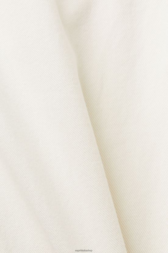 Esprit pantaloni in twill a gamba ampia, 100% cotone bianco donne pantaloni 4RNDH4