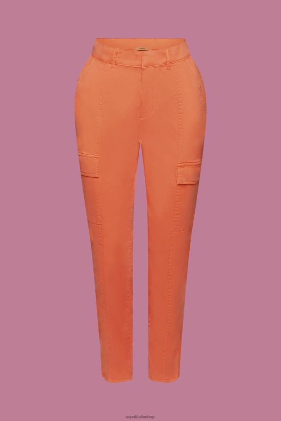 Esprit pantaloni stile cargo a vita media rosso-arancio donne pantaloni 4RNDH271