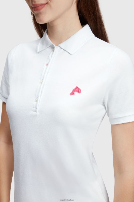 Esprit Polo classica del Dolphin Tennis Club bianco donne polo 4RNDH494