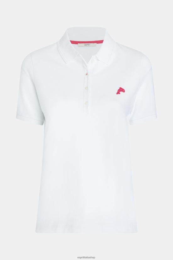 Esprit Polo classica del Dolphin Tennis Club bianco donne polo 4RNDH494