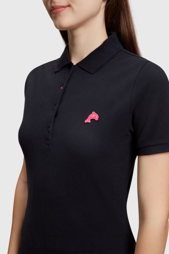 Esprit Polo classica del Dolphin Tennis Club nero donne polo 4RNDH493