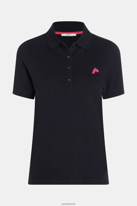 Esprit Polo classica del Dolphin Tennis Club nero donne polo 4RNDH493