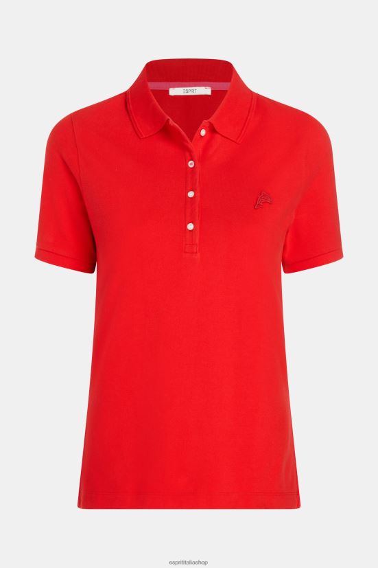 Esprit Polo classica del Dolphin Tennis Club rosso donne polo 4RNDH498