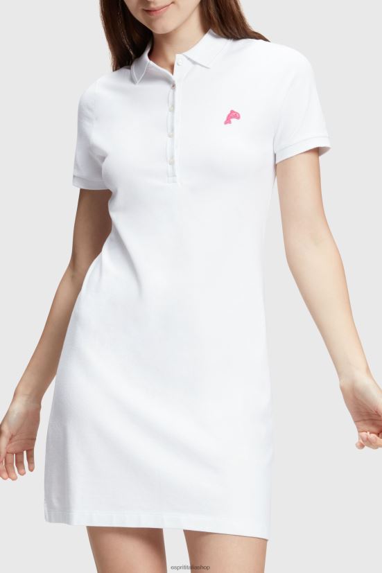 Esprit Abito polo classico del Dolphin Tennis Club bianco donne vestiti 4RNDH505 - Clicca l'immagine per chiudere