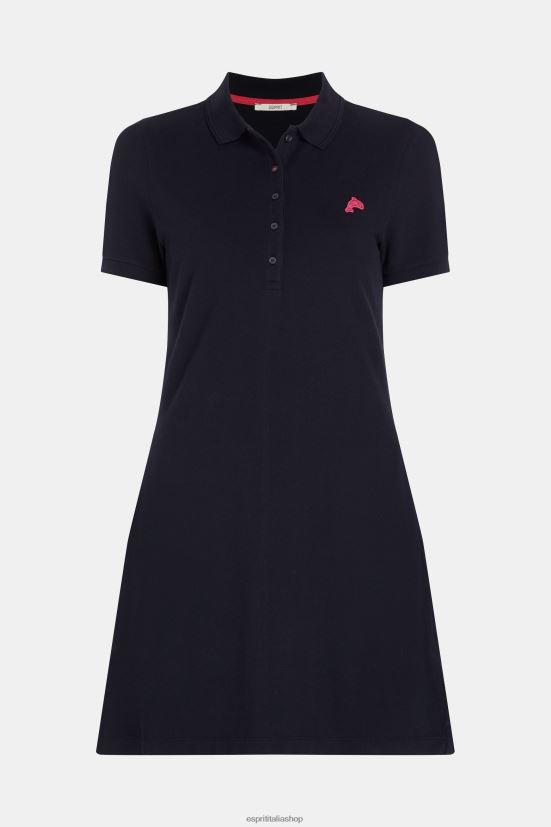 Esprit Abito polo classico del Dolphin Tennis Club nero donne vestiti 4RNDH504