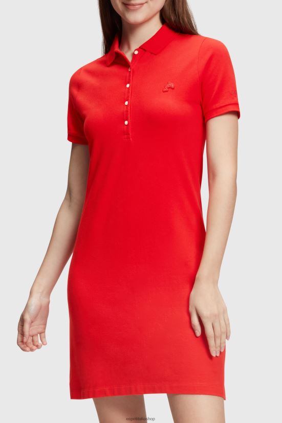 Esprit Abito polo classico del Dolphin Tennis Club rosso donne vestiti 4RNDH507 - Clicca l'immagine per chiudere