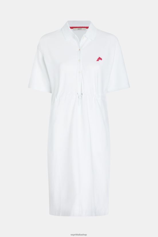 Esprit Abito polo plissettato Dolphin Tennis Club bianco donne vestiti 4RNDH502