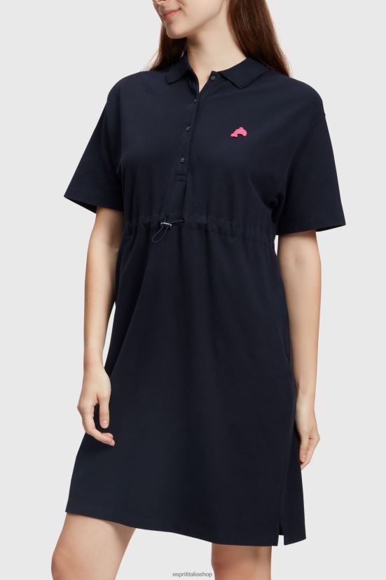 Esprit Abito polo plissettato Dolphin Tennis Club nero donne vestiti 4RNDH501