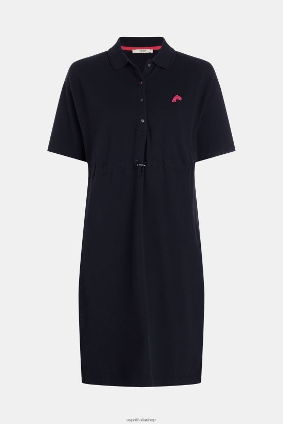 Esprit Abito polo plissettato Dolphin Tennis Club nero donne vestiti 4RNDH501