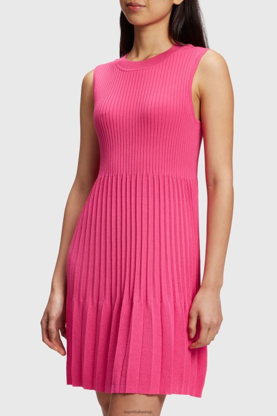 Esprit Abito svasato e plissettato rosa fucsia donne vestiti 4RNDH385