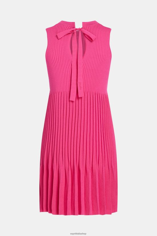 Esprit Abito svasato e plissettato rosa fucsia donne vestiti 4RNDH385