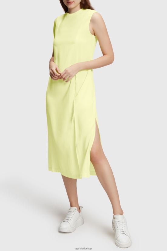 Esprit abito a canotta in seta rayon giallo lime donne vestiti 4RNDH452 - Clicca l'immagine per chiudere