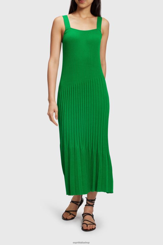 Esprit abito con spalline pieghettate verde donne vestiti 4RNDH387 - Clicca l'immagine per chiudere