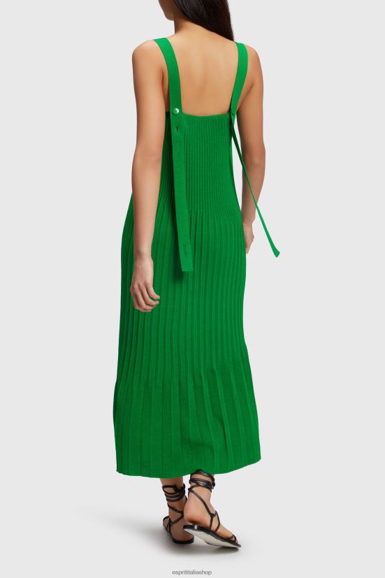 Esprit abito con spalline pieghettate verde donne vestiti 4RNDH387