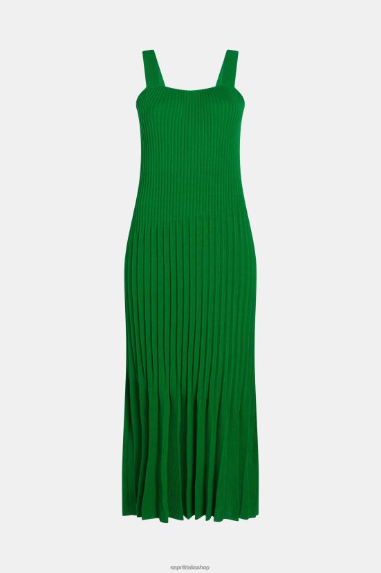 Esprit abito con spalline pieghettate verde donne vestiti 4RNDH387