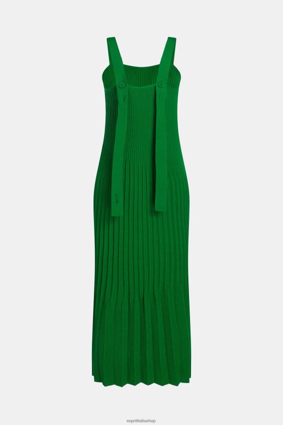 Esprit abito con spalline pieghettate verde donne vestiti 4RNDH387