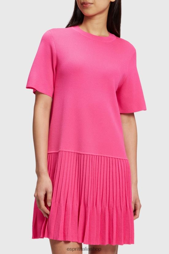 Esprit abito peplo plissettato rosa fucsia donne vestiti 4RNDH380 - Clicca l'immagine per chiudere