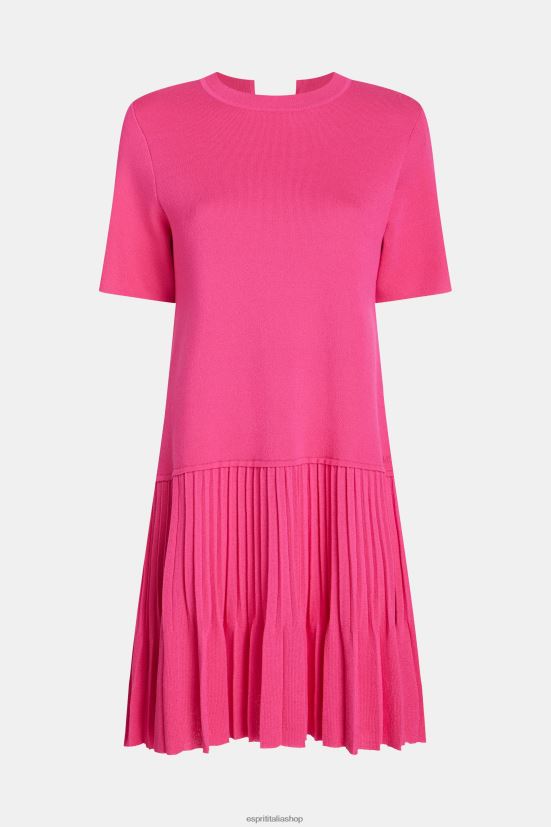 Esprit abito peplo plissettato rosa fucsia donne vestiti 4RNDH380