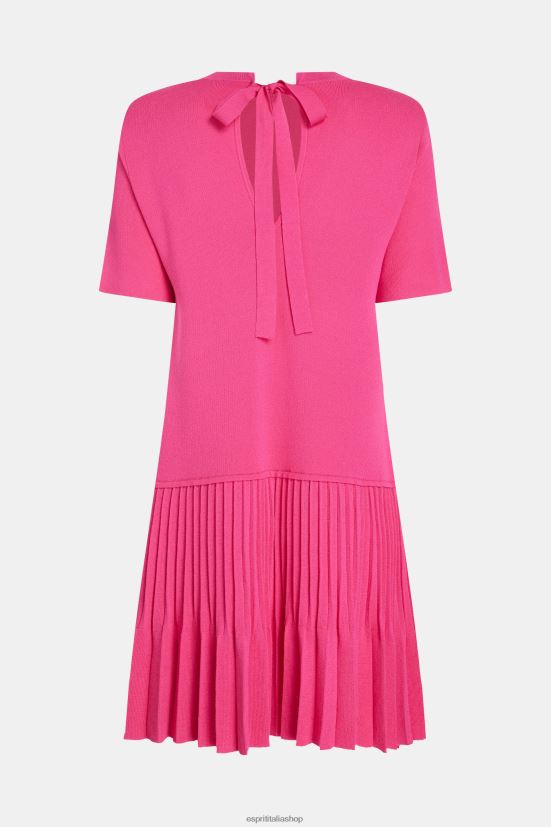 Esprit abito peplo plissettato rosa fucsia donne vestiti 4RNDH380