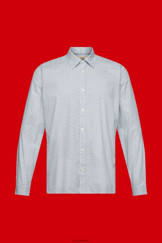 Esprit Camicia slim fit con fantasia all over azzurro uomini camicie 4RNDH778