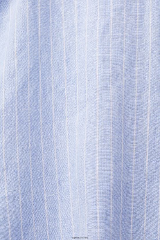 Esprit camicia a righe, 100% lino lavanda azzurra uomini camicie 4RNDH597