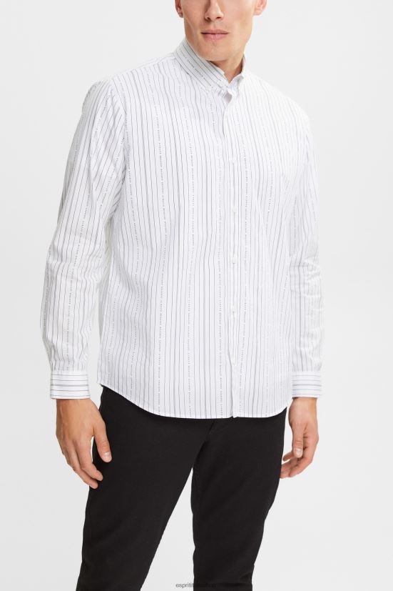 Esprit camicia con fantasia a righe bianco uomini camicie 4RNDH911 - Clicca l'immagine per chiudere