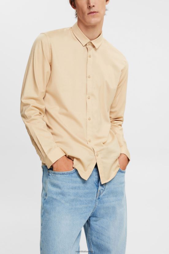 Esprit camicia dalla vestibilità slim beige crema uomini camicie 4RNDH854 - Clicca l'immagine per chiudere