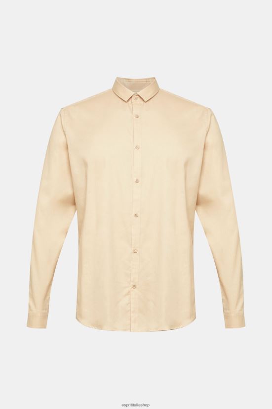 Esprit camicia dalla vestibilità slim beige crema uomini camicie 4RNDH854