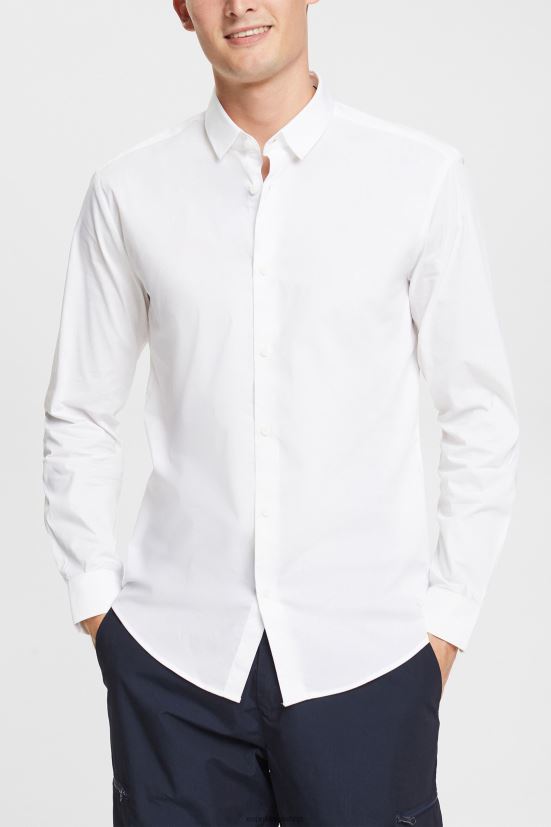 Esprit camicia dalla vestibilità slim bianco uomini camicie 4RNDH914