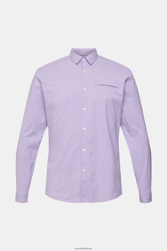 Esprit camicia dalla vestibilità slim lilla uomini camicie 4RNDH912