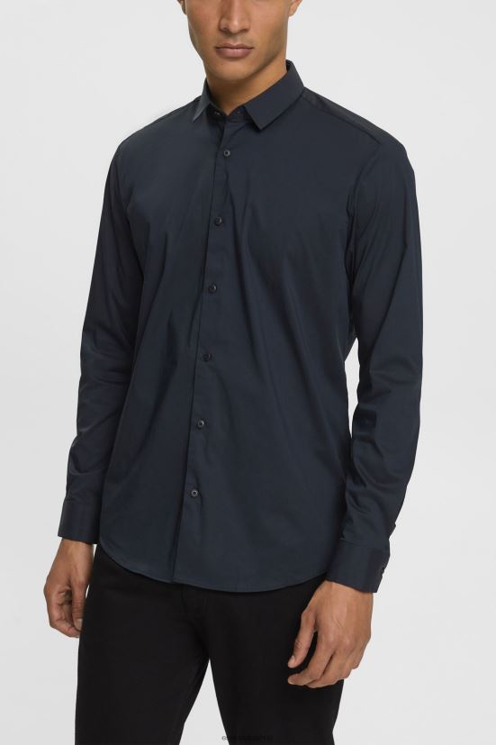 Esprit camicia dalla vestibilità slim nero uomini camicie 4RNDH913