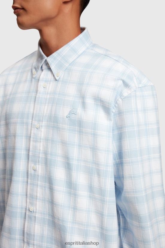 Esprit camicia di flanella a quadri azzurro uomini camicie 4RNDH791