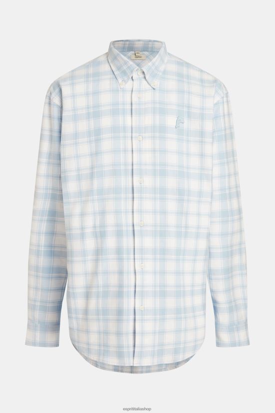 Esprit camicia di flanella a quadri azzurro uomini camicie 4RNDH791