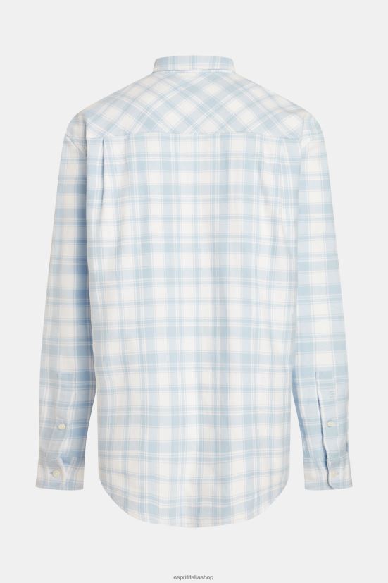 Esprit camicia di flanella a quadri azzurro uomini camicie 4RNDH791