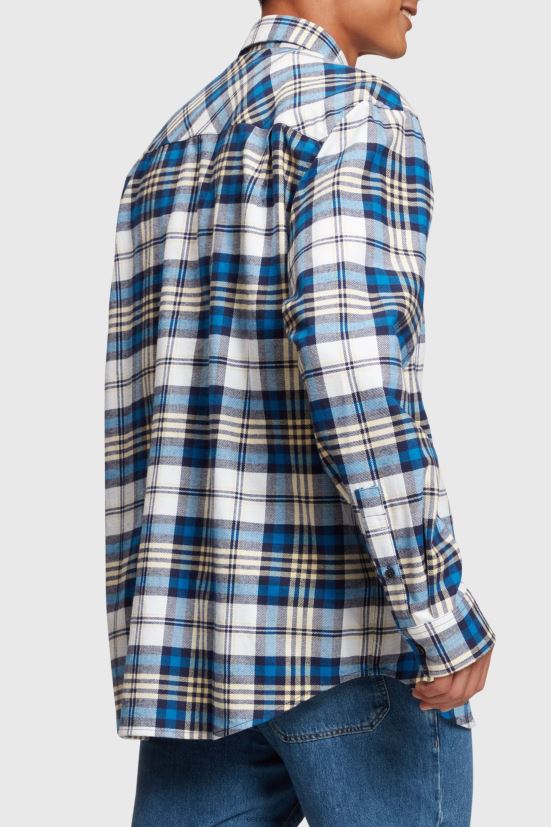 Esprit camicia di flanella a quadri blu uomini camicie 4RNDH793