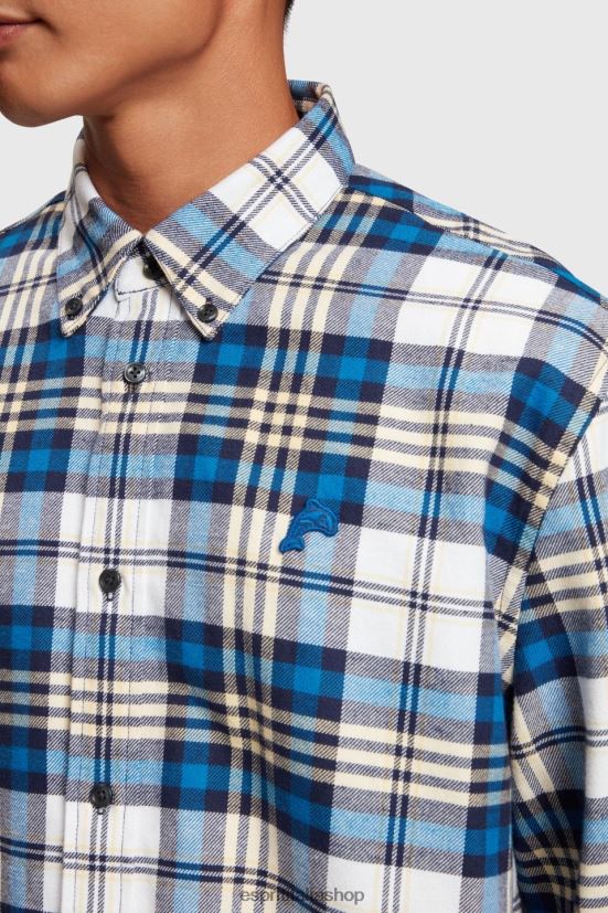 Esprit camicia di flanella a quadri blu uomini camicie 4RNDH793