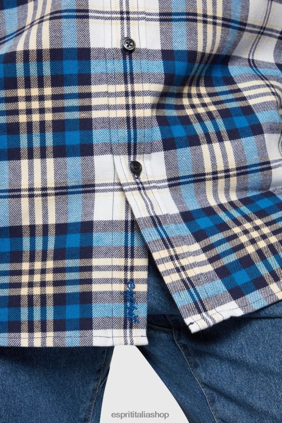 Esprit camicia di flanella a quadri blu uomini camicie 4RNDH793