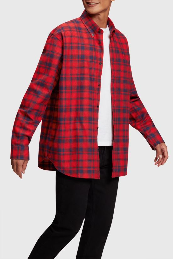 Esprit camicia di flanella a quadri rosso uomini camicie 4RNDH792 - Clicca l'immagine per chiudere