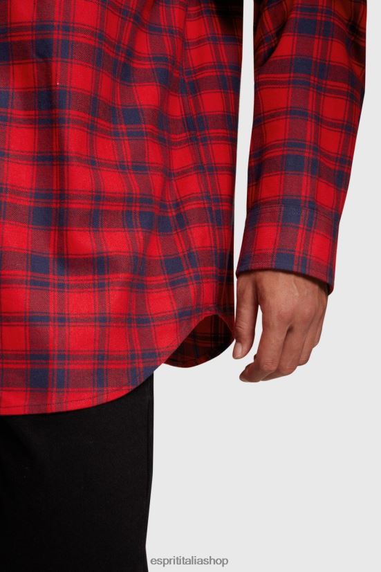 Esprit camicia di flanella a quadri rosso uomini camicie 4RNDH792