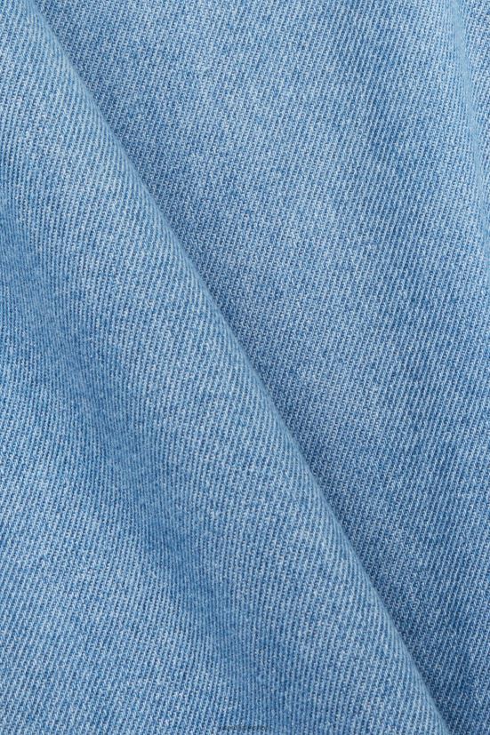 Esprit camicia in denim di cotone lavaggio a luce blu uomini camicie 4RNDH732