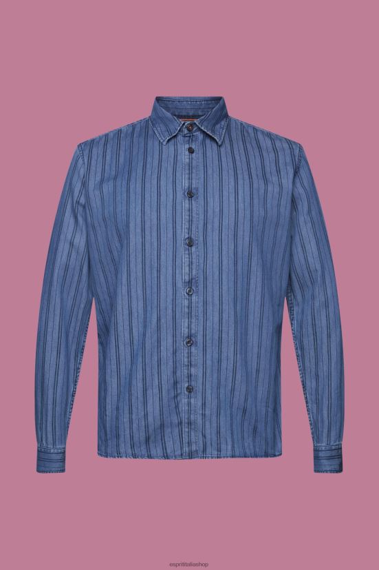 Esprit camicia in denim slim fit con righe Marina Militare uomini camicie 4RNDH717