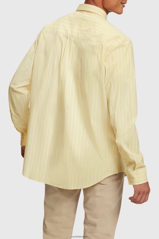 Esprit camicia in popeline a righe dalla vestibilità rilassata giallo girasole uomini camicie 4RNDH798