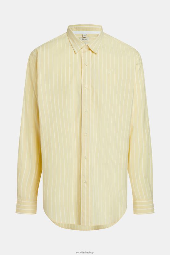 Esprit camicia in popeline a righe dalla vestibilità rilassata giallo girasole uomini camicie 4RNDH798