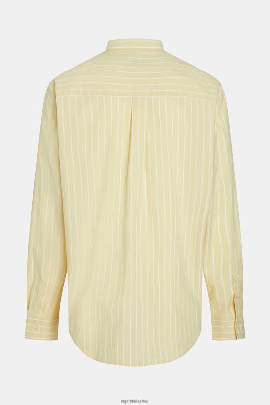 Esprit camicia in popeline a righe dalla vestibilità rilassata giallo girasole uomini camicie 4RNDH798