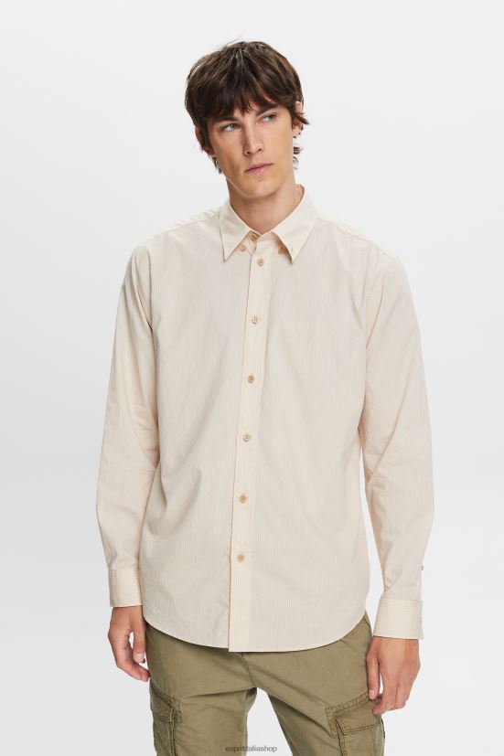 Esprit camicia in popeline di cotone sabbia uomini camicie 4RNDH574