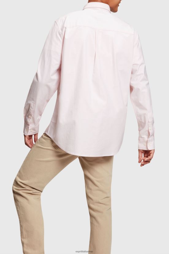 Esprit camicia oxford con stampa all-over dalla vestibilità rilassata rosa chiaro uomini camicie 4RNDH796