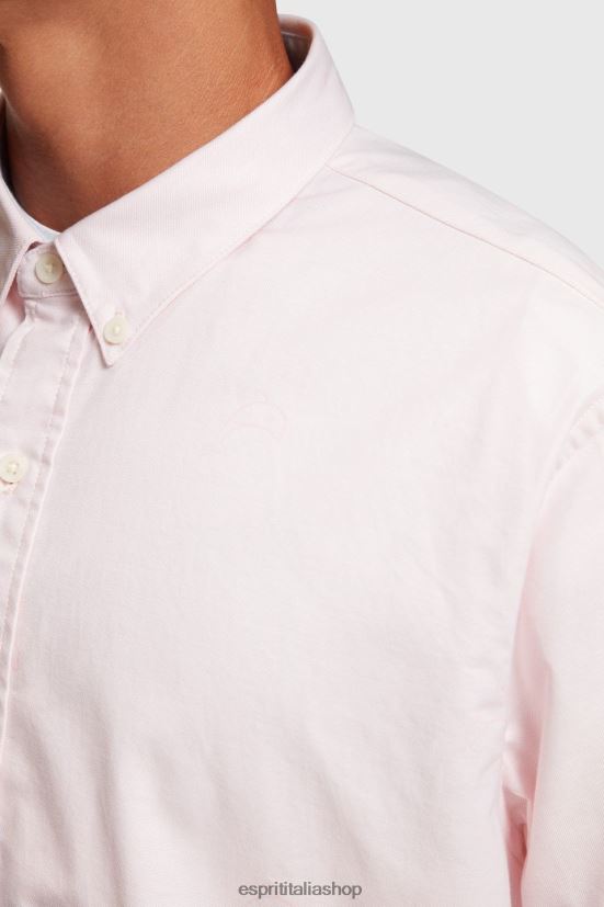 Esprit camicia oxford con stampa all-over dalla vestibilità rilassata rosa chiaro uomini camicie 4RNDH796