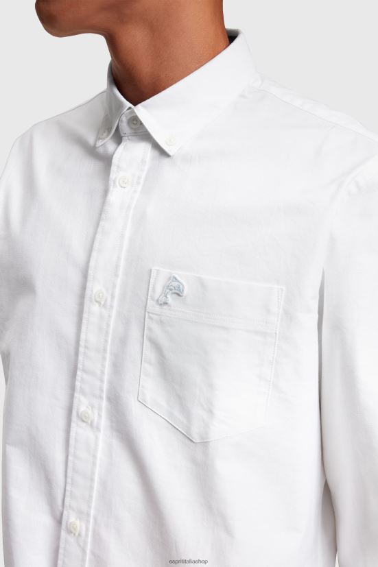 Esprit camicia oxford dalla vestibilità regolare bianco uomini camicie 4RNDH799