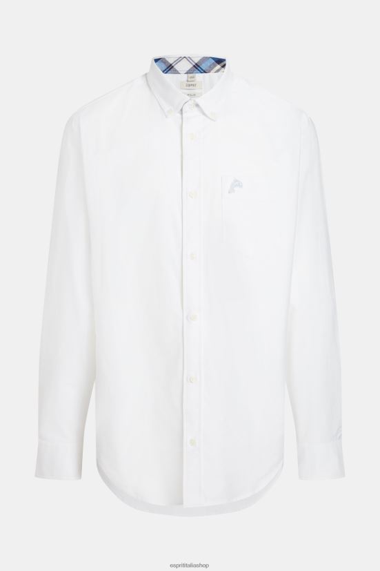 Esprit camicia oxford dalla vestibilità regolare bianco uomini camicie 4RNDH799